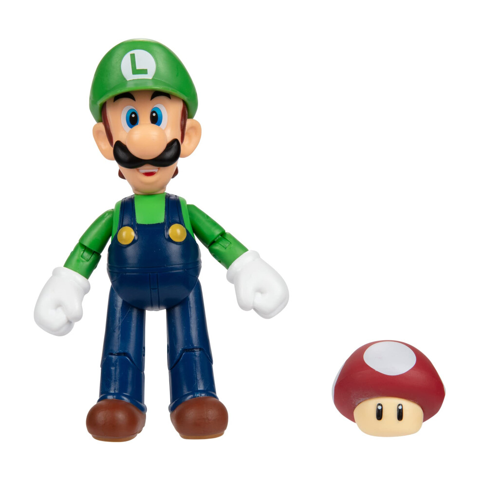 Photos - Action Figures / Transformers SUPER MARIO 4-Inch Acation Figures Luigi with Red Mushroom