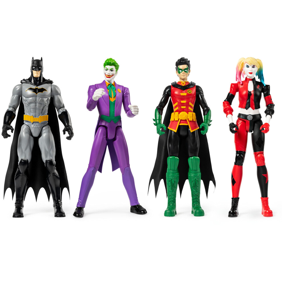 Dc comics, Batman 12-Inch Action Figure collectible 4-Pack, Toys for Kids and collectors Ages 3 and up (Styles May Vary)