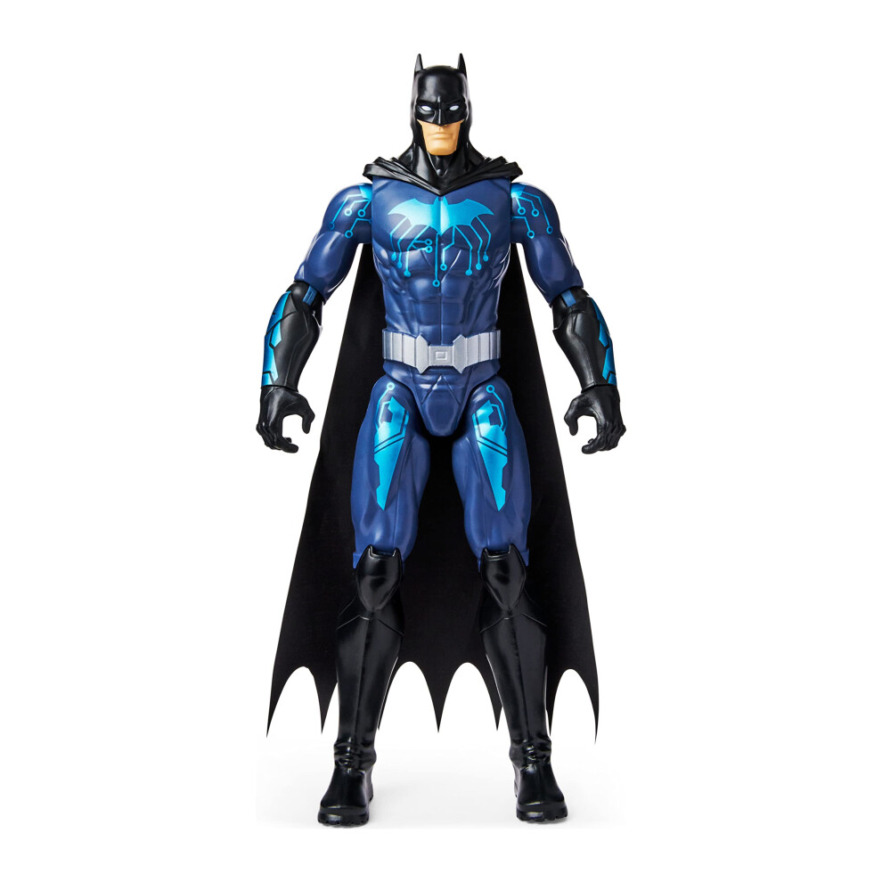 Dc comics Batman 12-inch Bat-Tech Batman Action Figure (BlackBlue Suit), Kids Toys for Boys Aged 3 and up