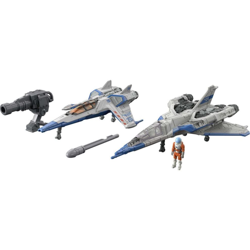 Coffret De Petits V?Hicules Disney Et Pixar Lightyear, 2 Vaisseaux Spatiaux Et 1 Figurine Buzz Lightyear, S?Rie Hyperspeed (Multicolore)-image