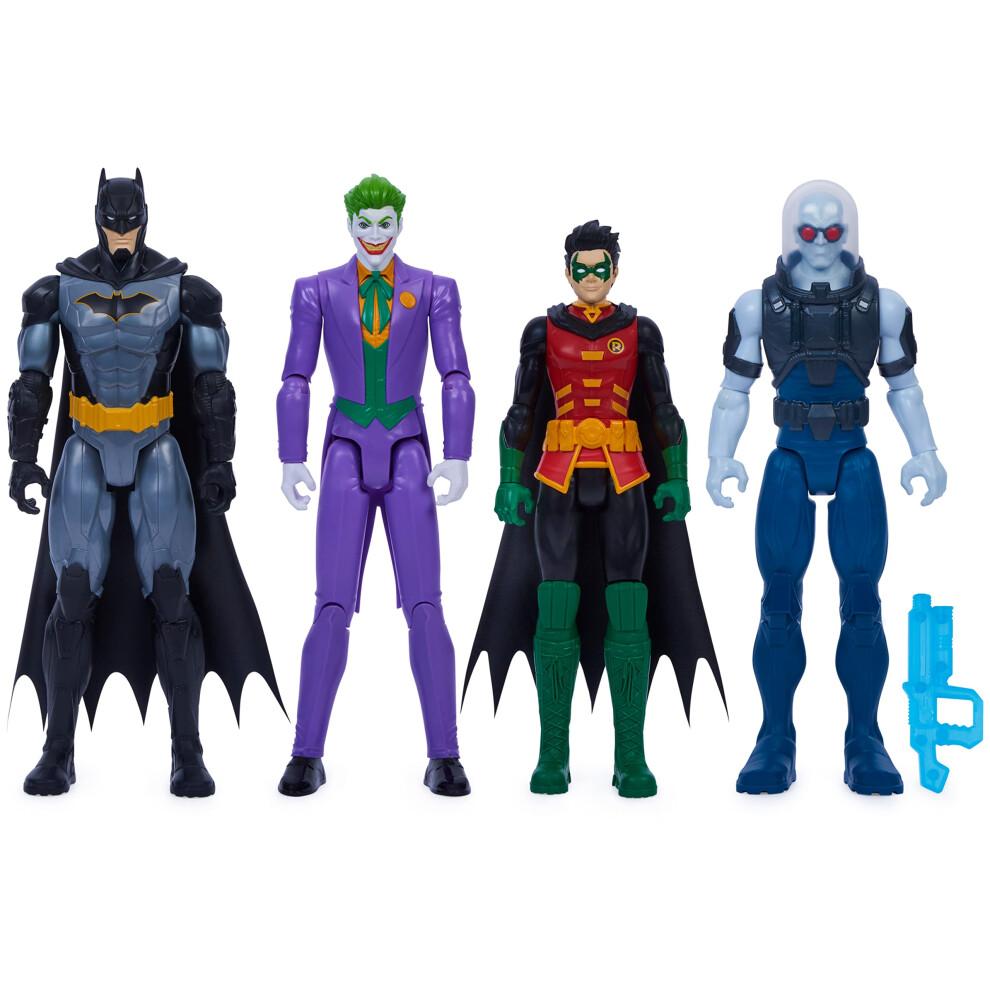 Dc comics, Batman and Robin vs The Joker and Mr Freeze, 12-inch Action Figures, Kids Toys for Boys and girls Ages 3 and Up