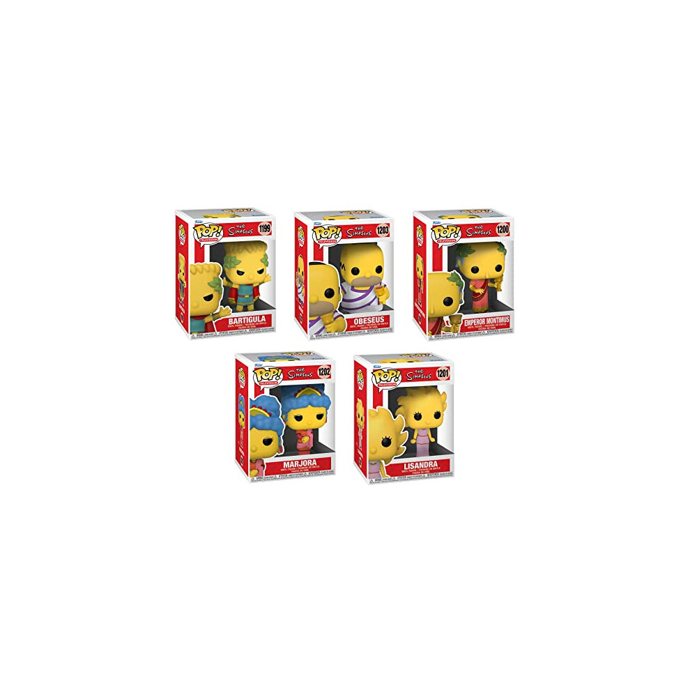 Funko POP The Simpsons collector Set - Bartigula Bart, Emperor Montimus, Lisandra Lisa, Marjora Marge, and Obeseus Homer