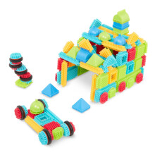 Battat - Bristle Blocks - Blocchi da costruzione ad incastro STEM - Set da gioco da 112 pezzi - Giocattoli per lo sviluppo per bambini piccoli e