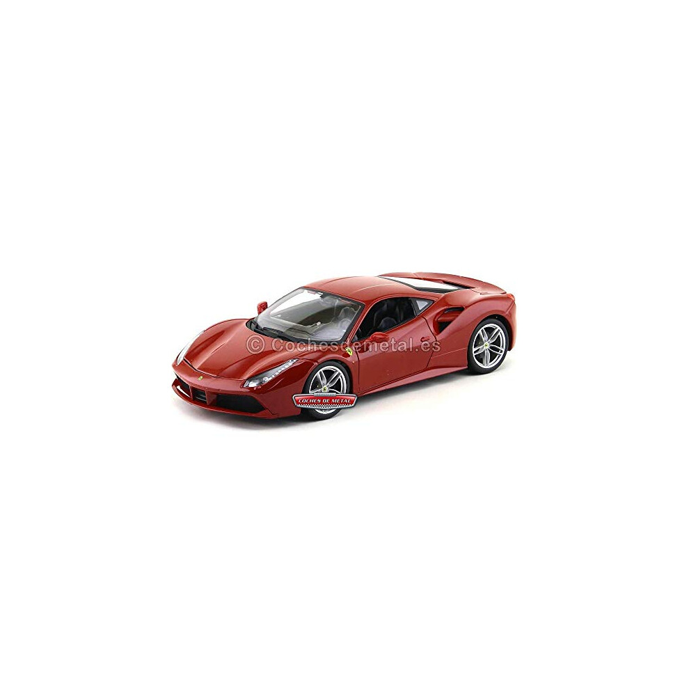 Ferrari Burago 1/18 Scale Diecast - 18-16008 488 Gtb Rosso Red