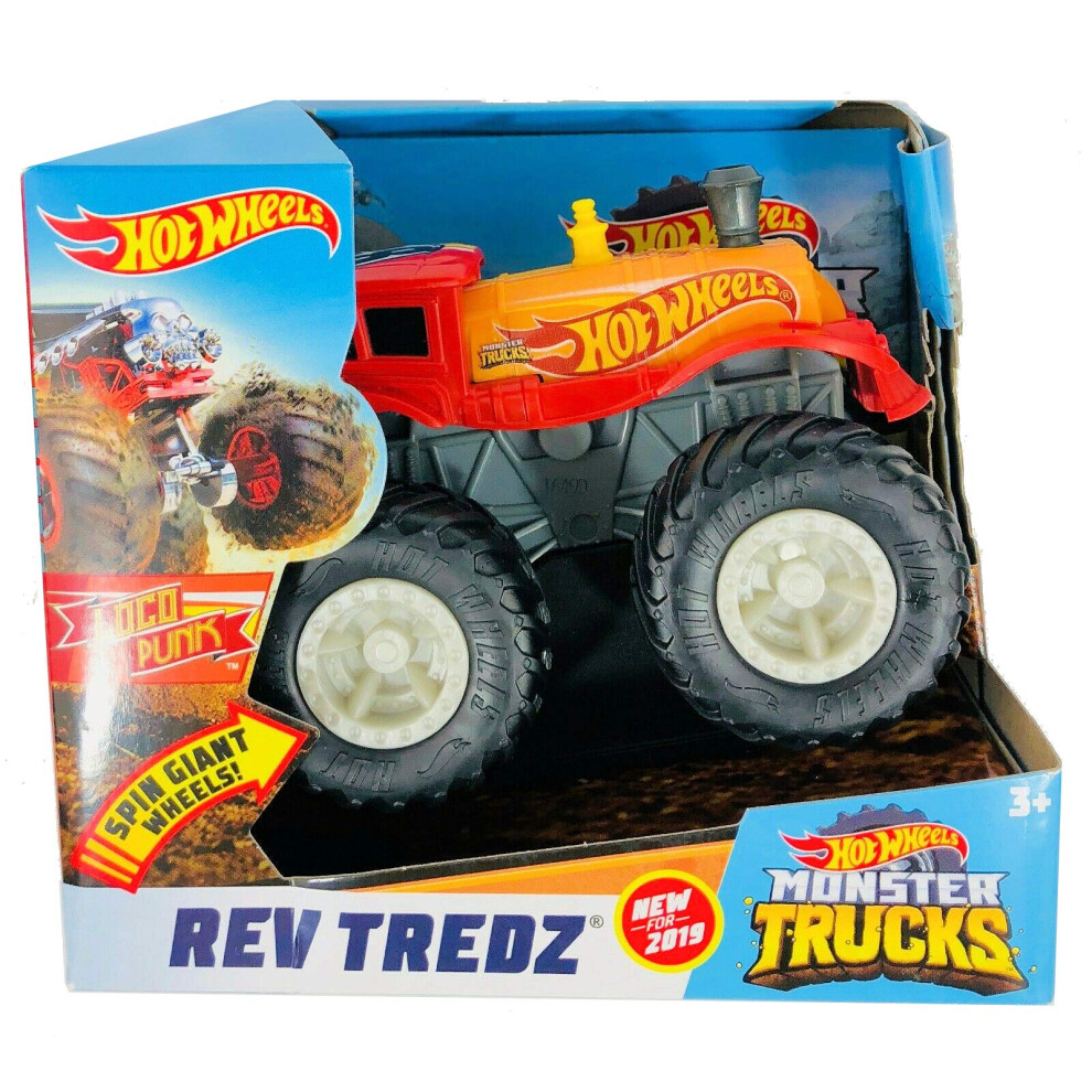 Hot Wheels Monster Trucks 1:43 Rev Tredz Assortment with Friction Motor and Big Wheels