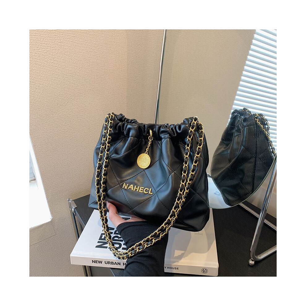 (Black) Pu Large Capacity Crossbody Handbag Womens Shoulder Bag Underarm Bag Casual Black