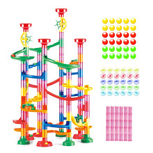Marble Run Roll - Educatief bouwdoolhofblok. Grote cirkel- en dubbele achterstukken voor meer hangtijd - 169 stuks. Vanaf 3 jaar en ouder