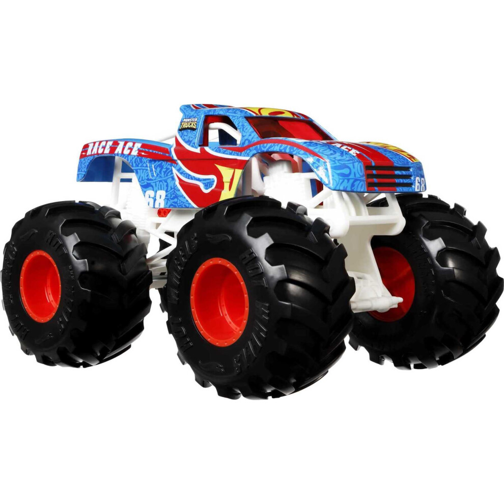 Hot Wheels Monster Trucks Oversized Race Ace 1:24 Scale Die-Cast Toy Truck