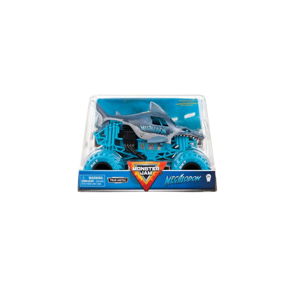 Die Cast Truck Monster Jam Megalodon, Nitro Neon Series 1:24 Scale