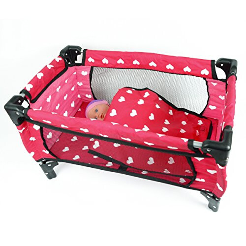 The New York Doll Co Κούκλα Fold n' Store Pack N' Play - Παιχνίδι με Καρδιές 2
