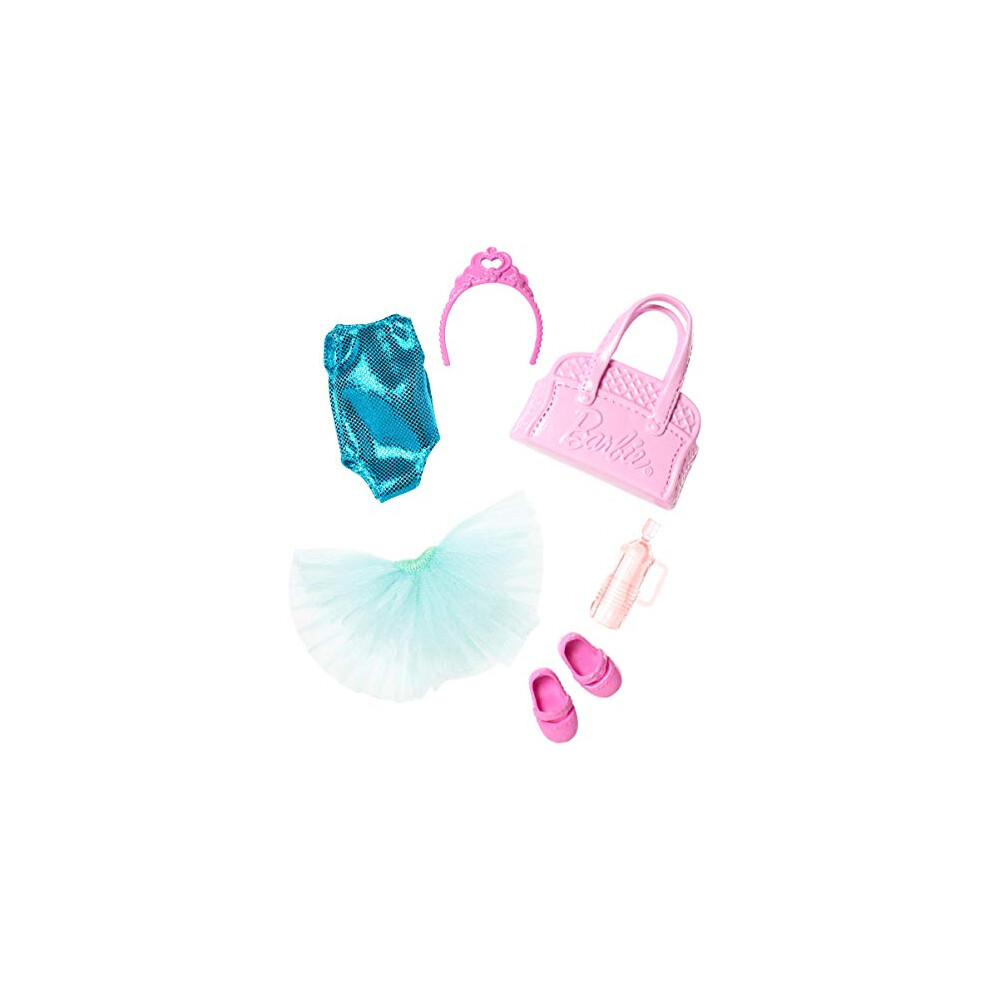 ?Barbie Club Chelsea Accessory Pack, Ballet-Themed Clothing and Accessories for Small Dolls, 6 Pieces for 3 to 7 Year Olds Include Tutu and Dance Bag