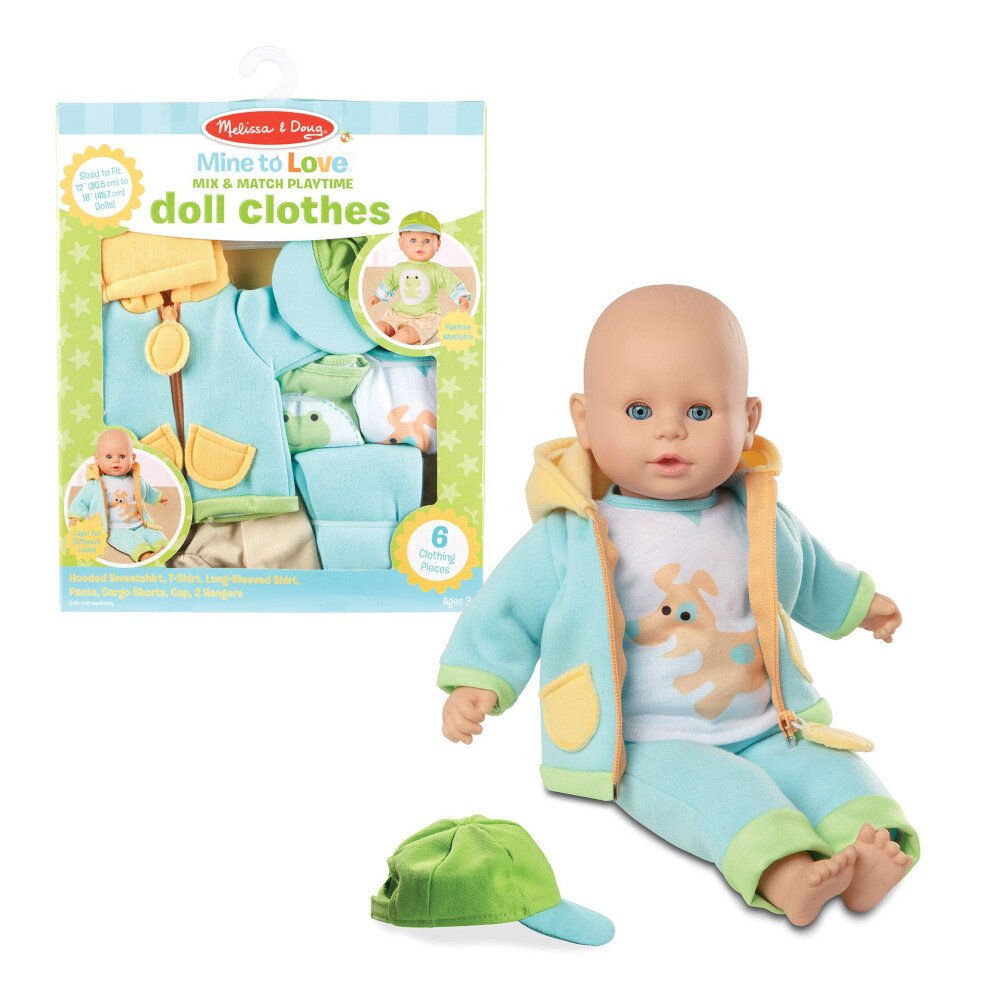 Melissa & Doug Mine to Love Mix & Match Playtime Doll Clothes for 12-18 Unisex Dolls (6 pcs)