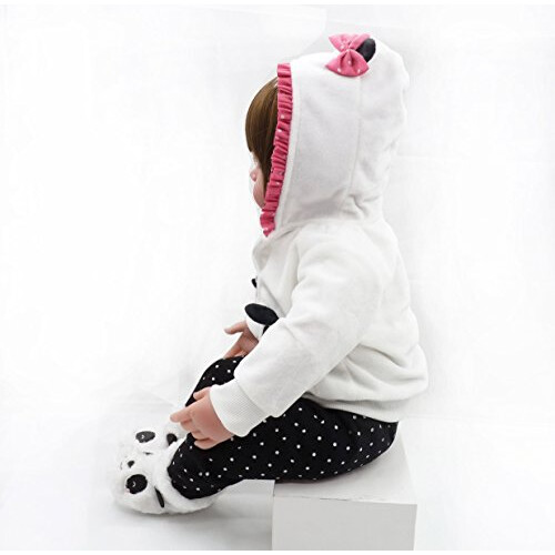 Reborn Baby Girl Dolls Roupas de 18 polegadas Roupa de panda para pre   os de 17-19 polegadas Reborna Boneca rec   m-nascida, menina combinando roupa 1