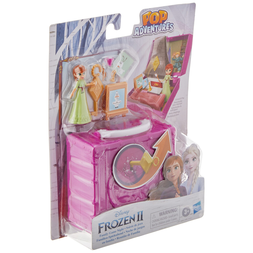 Disney Frozen 2 Pop Adventures Family Game Night Pop-Up Playset with Handle, Including Anna Doll, Toy Inspired 2