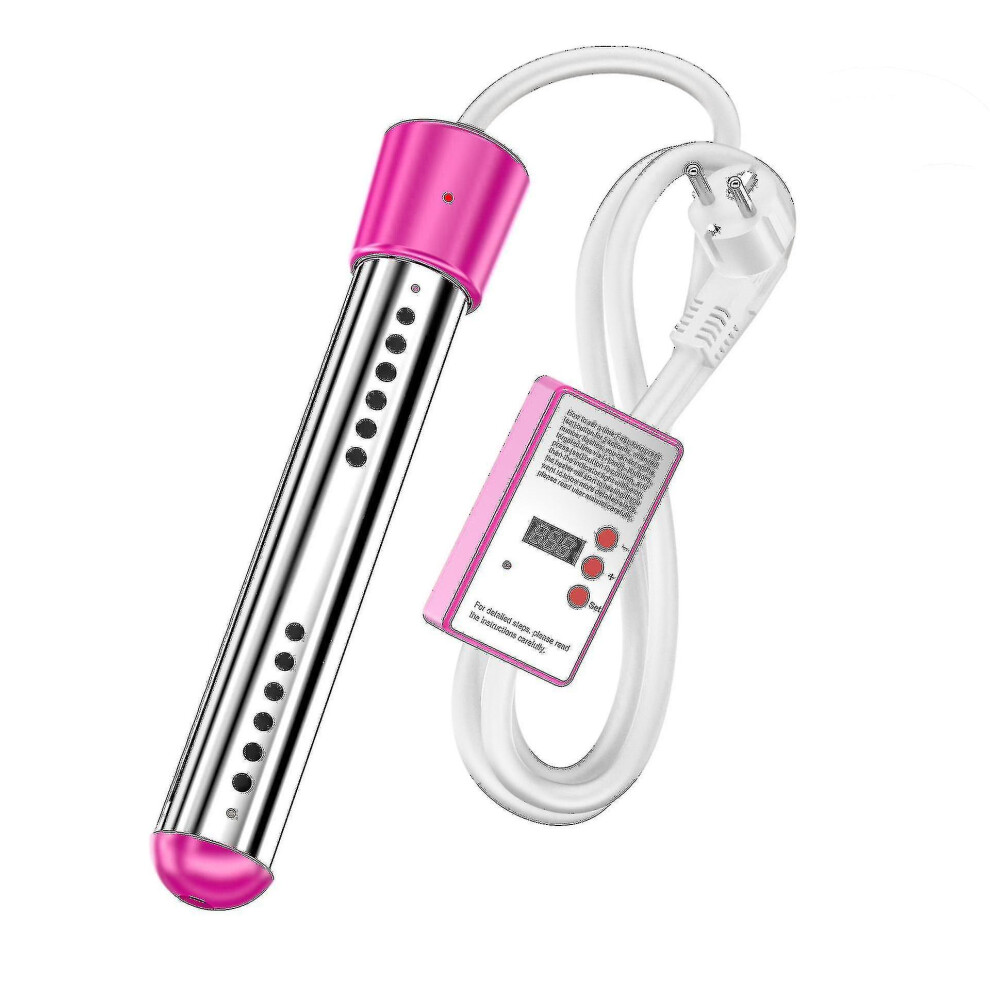 (pink, EU3000W) 2023 New Electric Submersible Water Heater 3000w Swimming Pool Rapid Heating Heating Rod Intelligent Timing
