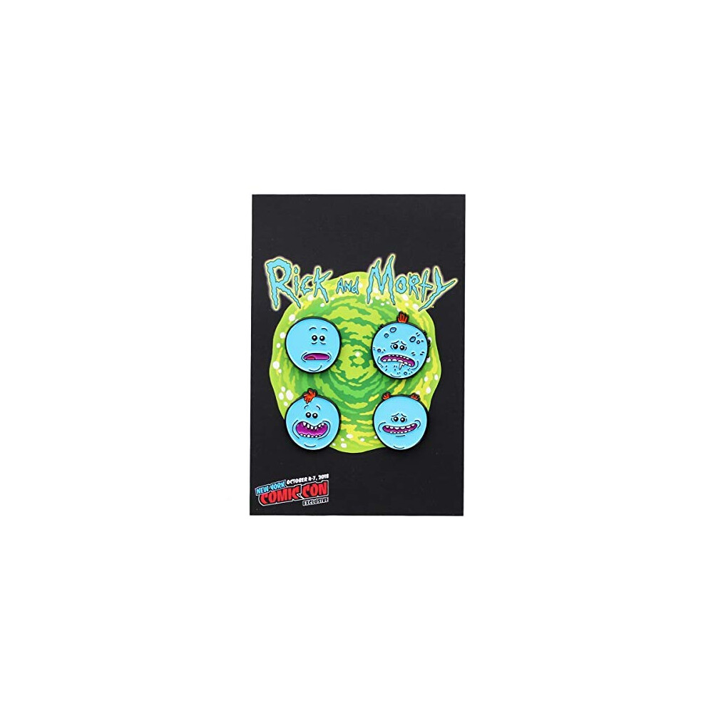 Enamel Pin Rick and Morty Meeseeks Lapel, Backpack Pins, 4 Pack