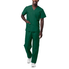 Sivvan Unisex Scrubs - V-Hals Top met Touwsluiting Broekset - S8400 - Jachtgroen - 3X