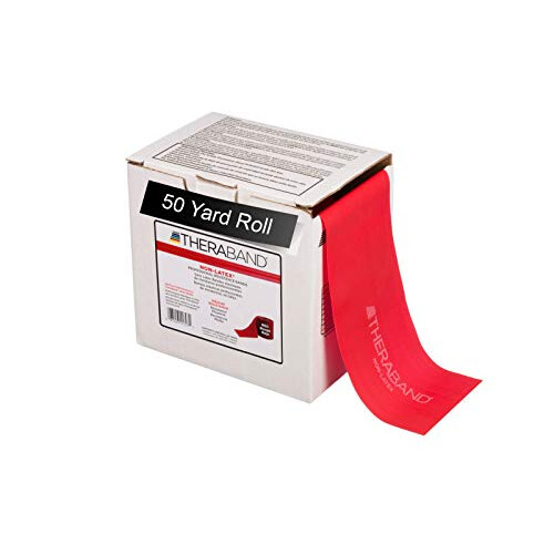 TheraBand THERABAND Αντίσταση Ζώνη, Κόκκινη, Μεσαία, 50-Yard Ρολό, Χωρίς Λάτεξ, Ζώνη για Γυμναστική