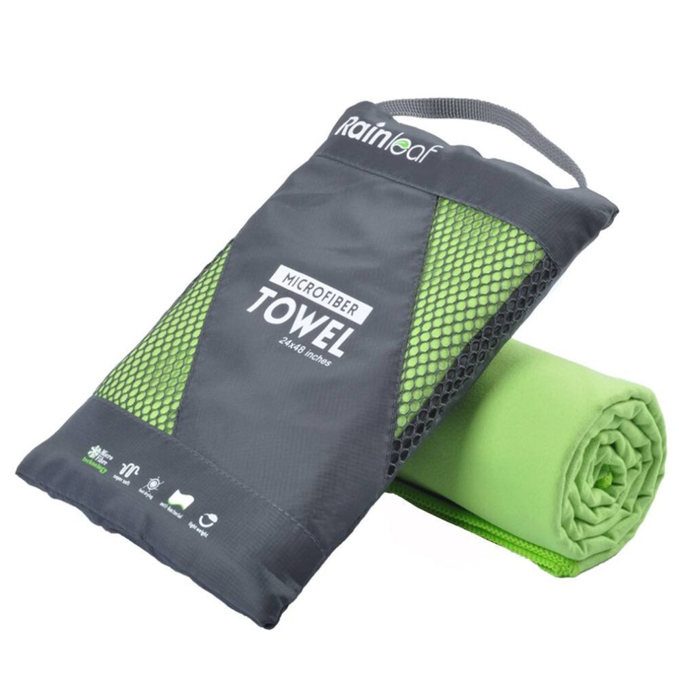 Photos - Other for Recreation Rainleaf Microfiber Towel,Green,20 X 40 Inches RL-MTGREEN20