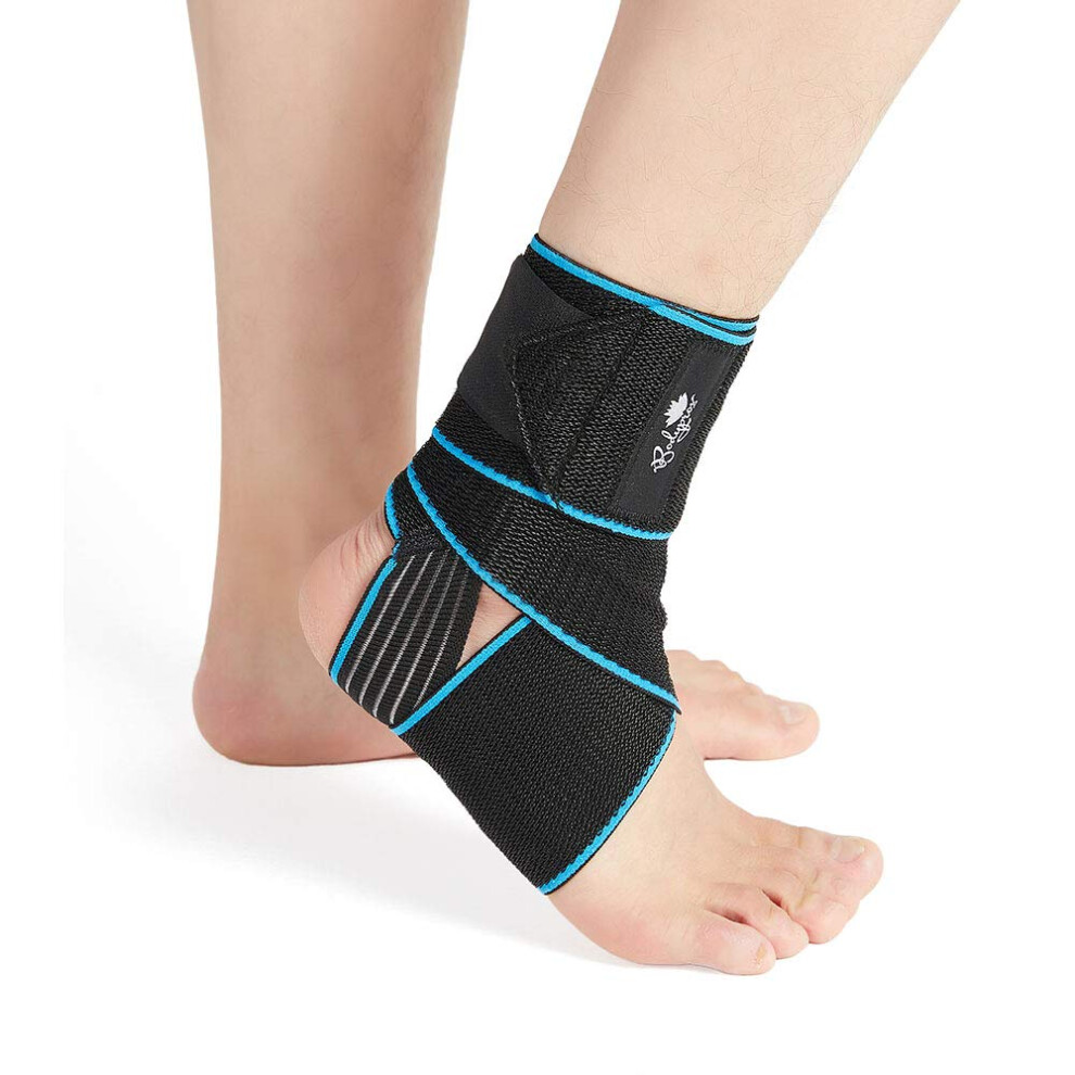 Bodyprox Ankle Support Brace 2 Pack, Adjustable Compression Ankle Braces For Sports Protection, One Size Fits Most For Men & Women