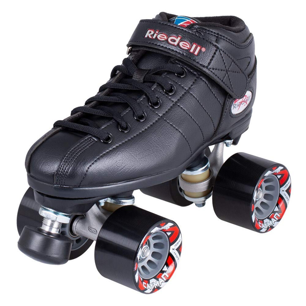 Riedell Skates - R3 - Quad Roller Skate for Indoor / Outdoor | Black | Size 4