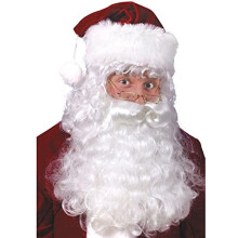 Fun World Costumes Set barba e parrucca di Babbo Natale di qualit    maschile, bianco, taglia unica