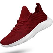 Feethit Womens Slip On Walking?Shoes Non Slip Running Shoes Breathable Workout Shoes Lightweight Gym Sneakers Burgundy Size 8