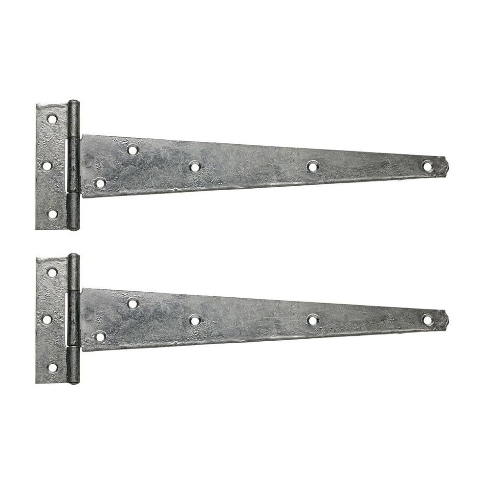 Perry 1 Pair Medium Tee Hinge Bright Zinc Plated / Black For Gates Shed Doors 5023353901942