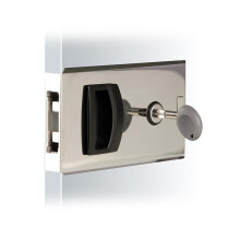 Southco MF-01-110-60 Flush Entry Door Latch, Key Locking, Standard Design, Fits 12.7 (.50 in) Door Thickness, Aluminum, Natural