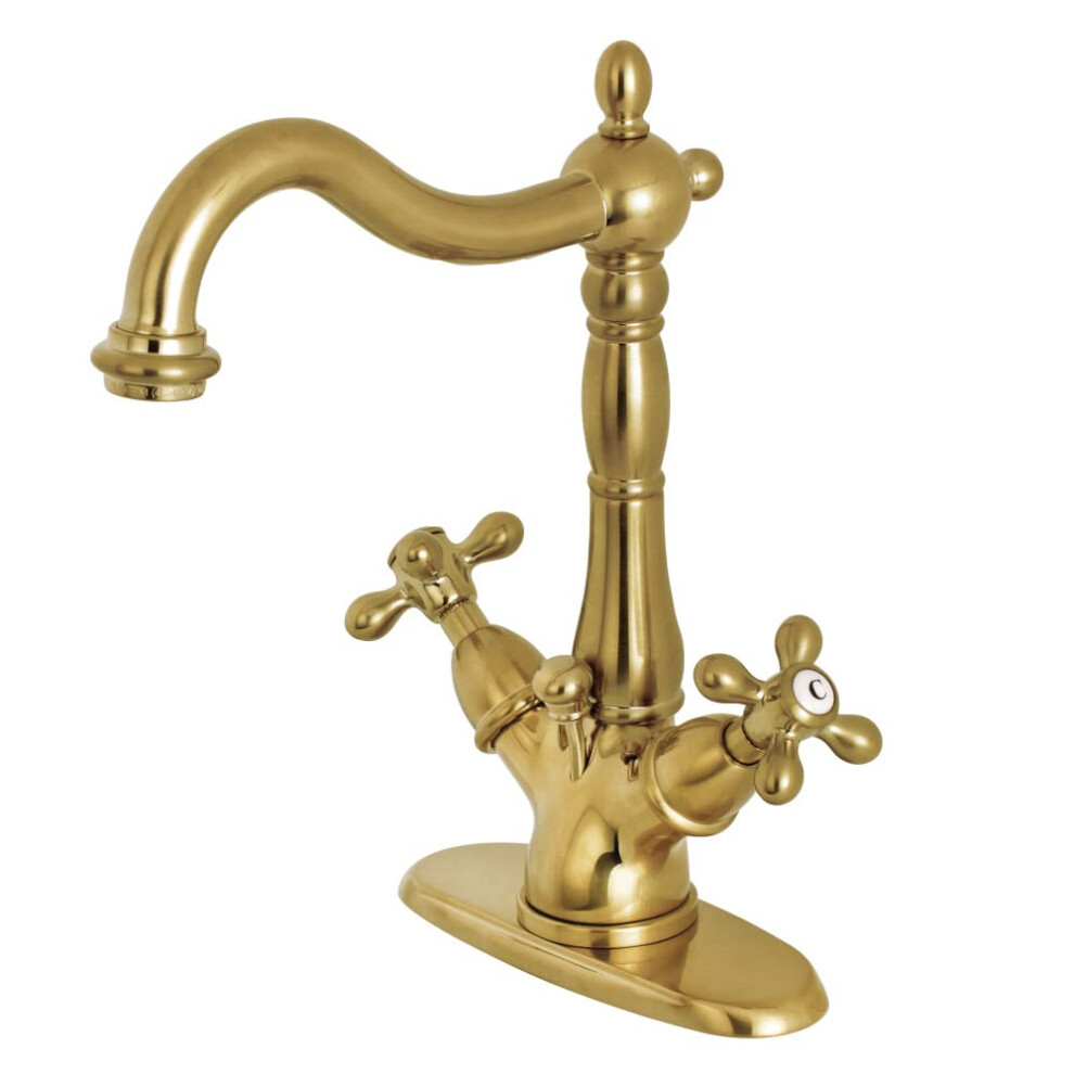 Photos - Tap Kingston Brass Ks1437Ax 4 In. Centerset Bathroom Faucet, Brushed Brass