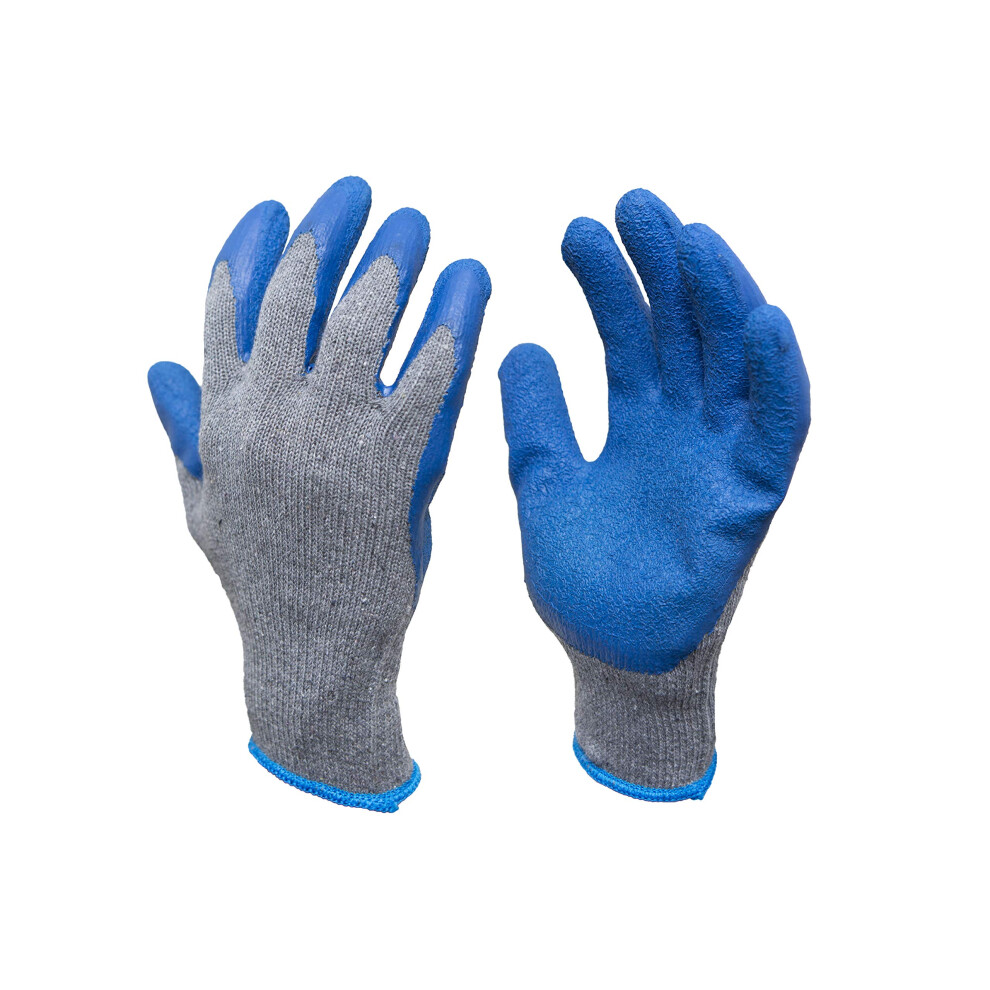 G & F Products Rubber Latex Coated Work Gloves For Construction, Blue, Crinkle Pattern, Small (Sold By Dozen, 12 Pairs) (1511S-Dz) 818917021298