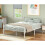 (White, Double) Metal Bed Frame with Headboard Footboard Modern 3