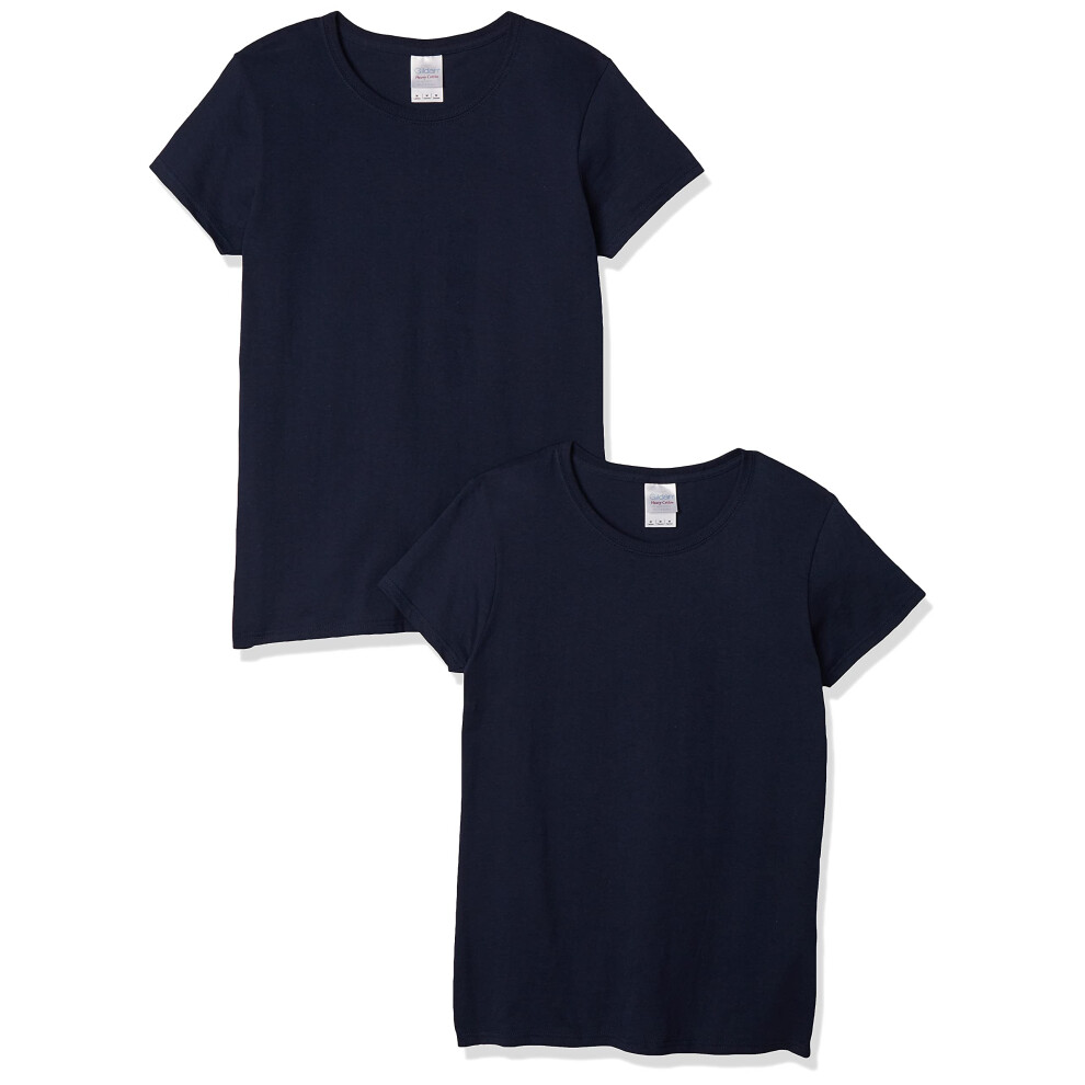 gildan Womens Heavy cotton Adult T-Shirt, 2-Pack, Navy, Small