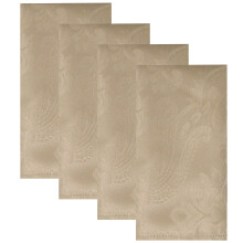 Elrene Home Fashions Caiden Elegance Damask Fabric Napkins (Set of 4) 17"""" x 17"""" Taupe 4 Count