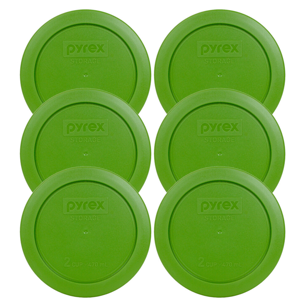 Pyrex Bundle - 6 Items: 7200-Pc 2-cup Lawn green Plastic Food Storage Lids