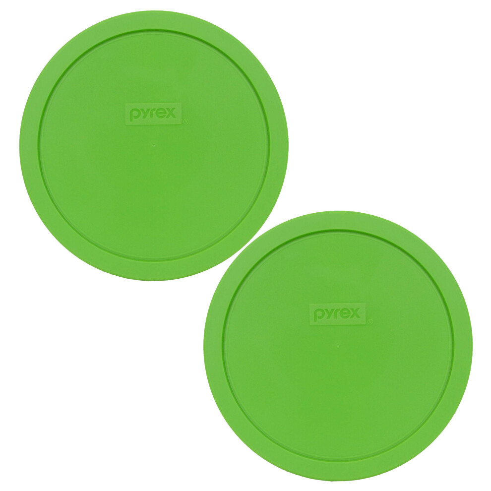 Pyrex Bundle - 2 Items: 7402-PC 6/7-Cup Green Plastic Food Storage Lids