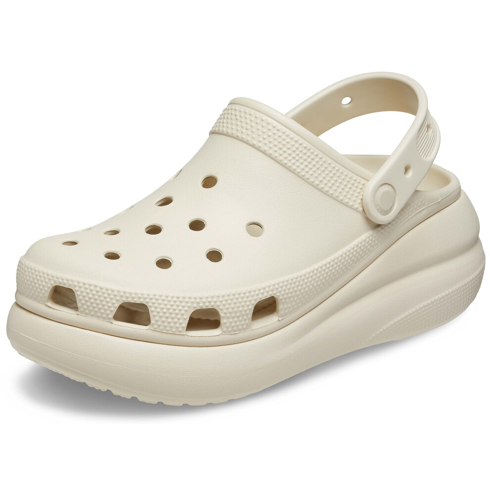 crocs Unisex classic crush clogs Platform Shoes, Bone, 9 US Men