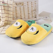 (Chimmy) Kpop Bts Bt21 Women/men Unisex Winter Warm Soft Plush Floor Home Non-slip Sole Cute Cartoon Indoor Slippers