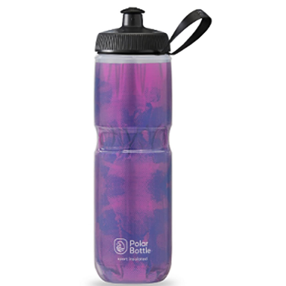 Polar Bottle Sport Insulated Water Bottle - BPA-Free, Sport & Bike Squeeze Bottle with Handle (Fly Dye - BlackBerry, 20 oz)