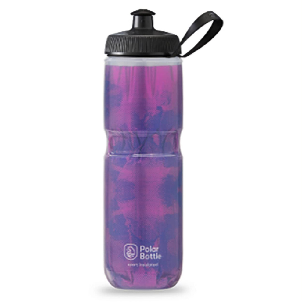 Polar Bottle Sport Insulated Water Bottle - BPA-Free, Sport & Bike Squeeze Bottle with Handle (Fly Dye - BlackBerry, 24 oz)