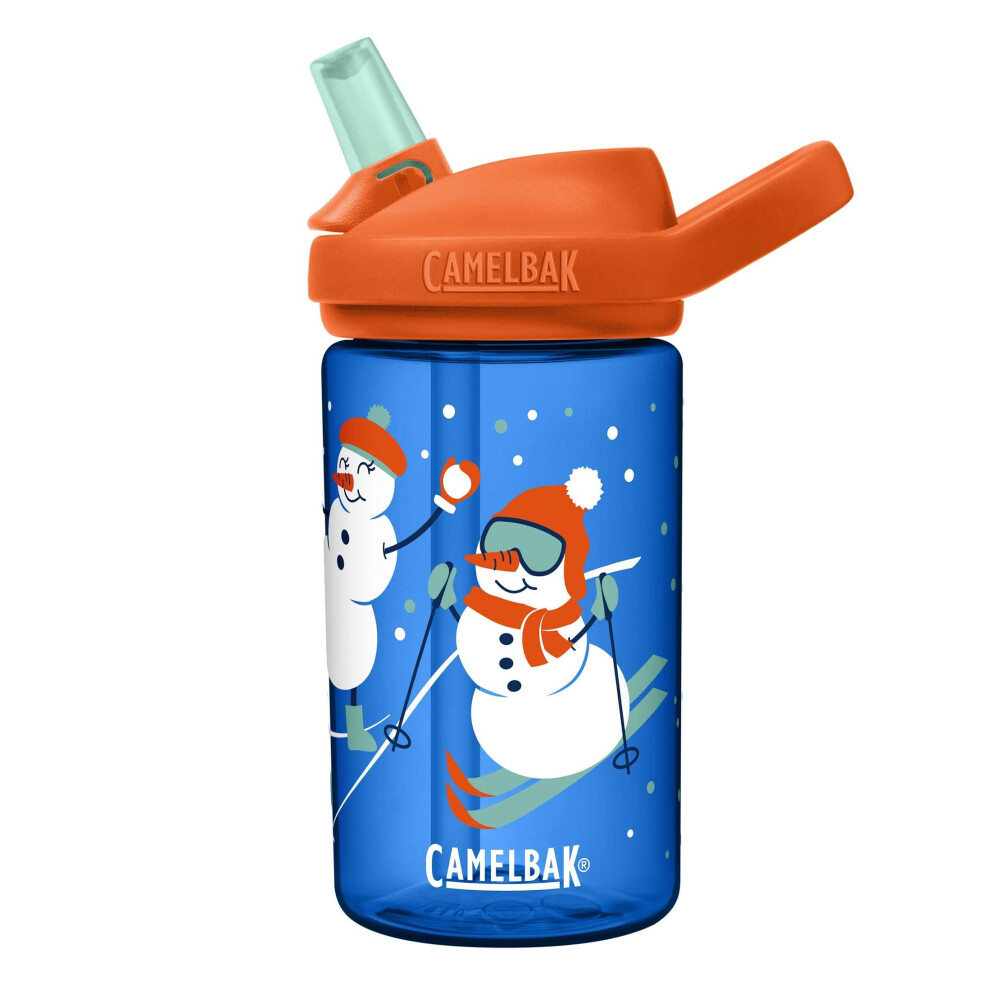 camelBak Eddy+ 14 oz Kids Water Bottle with Tritan Renew - Straw Top, Leak-Proof When closed, Snowman Sled