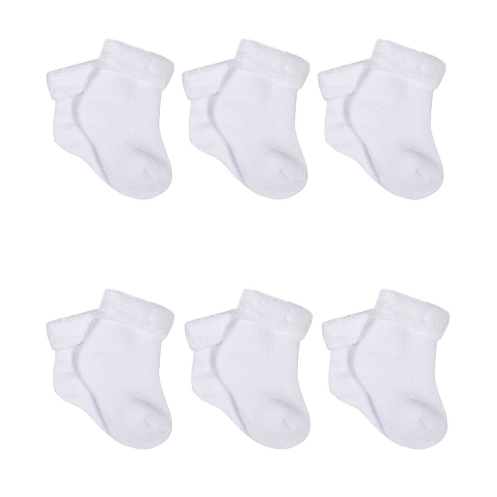 gerber Baby 6-Pair Sock, White, 12 Months