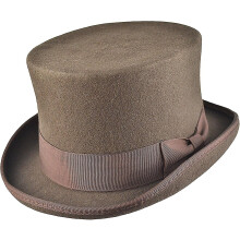 (Brown, L) Hand Made Wool Top Hat Satin Lined Small To Xxl