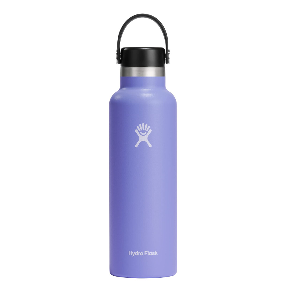 Hydro Flask 21 oz Standard Mouth with Flex cap Stainless Steel Reusable Water Bottle Lupine -AVacuum Insulated, Dishwasher Safe, BPA-Free, Non-Toxic