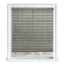 (115 cm Width x 120 cm Drop, Pewter) Lister Cartwright 50mm Woodgrain Fauxwood Venetian Roller Blinds Windows Blind Easy Fit Child Safety Included