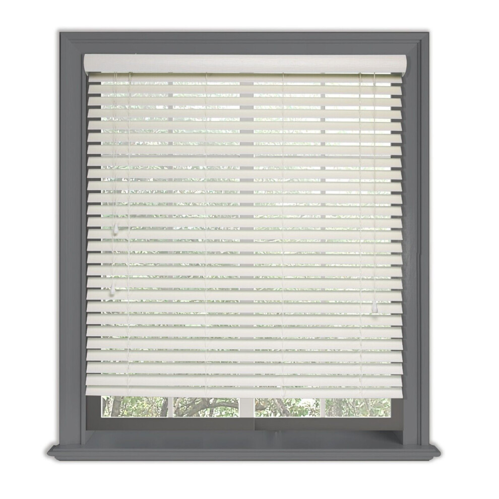 (135 cm Width x 160 cm Drop, White) Lister Cartwright 50mm Woodgrain Fauxwood Venetian Roller Blinds Windows Blind Easy Fit Child Safety Included