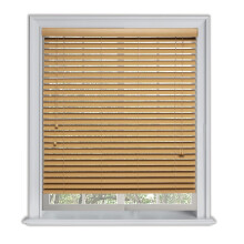 (145 cm Width x 160 cm Drop, Oak) Lister Cartwright 50mm Woodgrain Fauxwood Venetian Roller Blinds Windows Blind Easy Fit Child Safety Included
