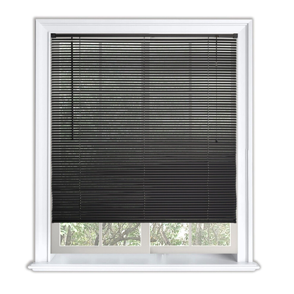 (90 cm Width x 160 cm Drop, Dark Grey) Lister Cartwright 25mm PVC Venetian Roller Blinds Windows Blind Easy Fit Child Safety Included