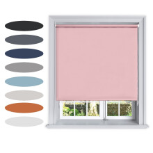 (200 cm Width x 160 cm Drop, Pink) Lister Cartwright Blackout Plain Roller Blinds Windows Blind Easy Fit Child Safety Included