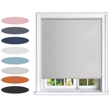 (150 cm Width x 160 cm Drop, Grey) Lister Cartwright Blackout Plain Roller Blinds Windows Blind Easy Fit Child Safety Included